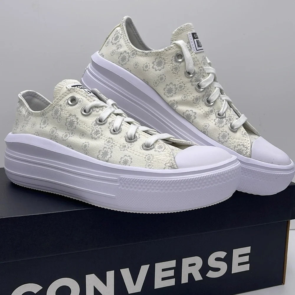 Converse WMNS White Sneakers Platform A00841C CTAS MOVE OX WHITE/MOUSE/WHITE